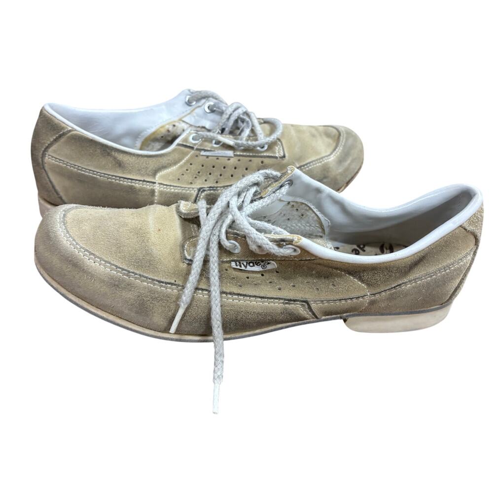 VTG HYDE Bowling Shoes 60s-70s Tan Suede Leather, Womens size 8